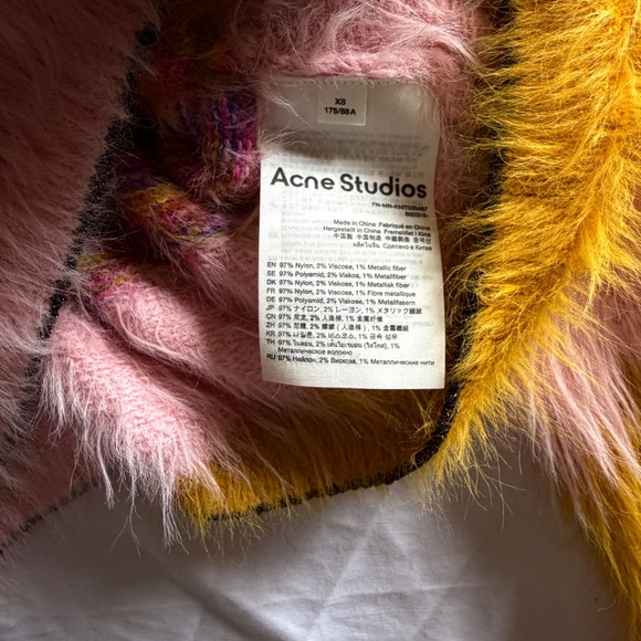 Acne Studios Koeur Slim-Fit Striped Faux Fur Hairy Sweater - Picture 4 of 4